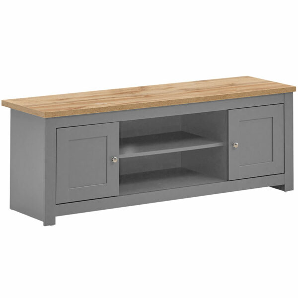 Leigh Grey TV Unit with 2 DoorsÃ‚Â 1 Shelf | Grey | Self Assembly