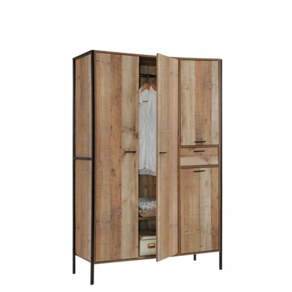 Trimdon 3 Piece Bedroom Set with Large Wardrobe | Self Assembly