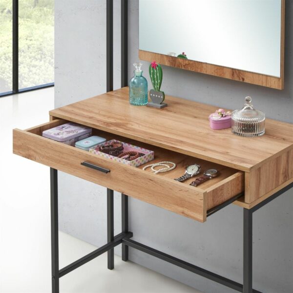 Mersey Dressing Table with Mirror | Wotan Oak | Self Assembly