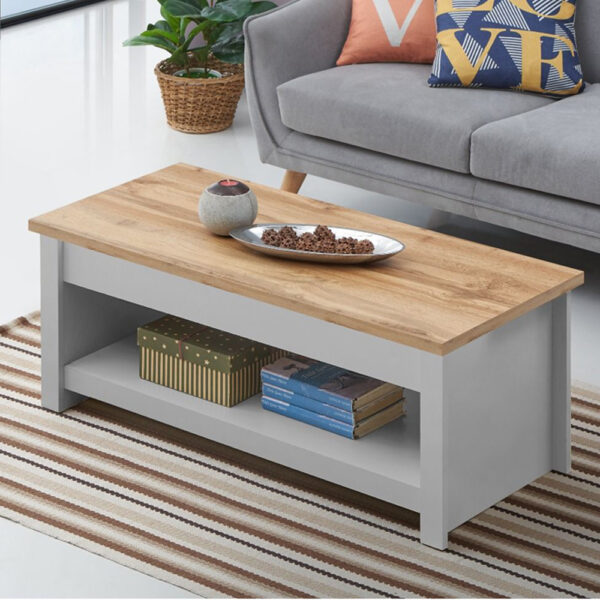 Leigh Grey Lift Up Coffee Table | Grey | Self Assembly