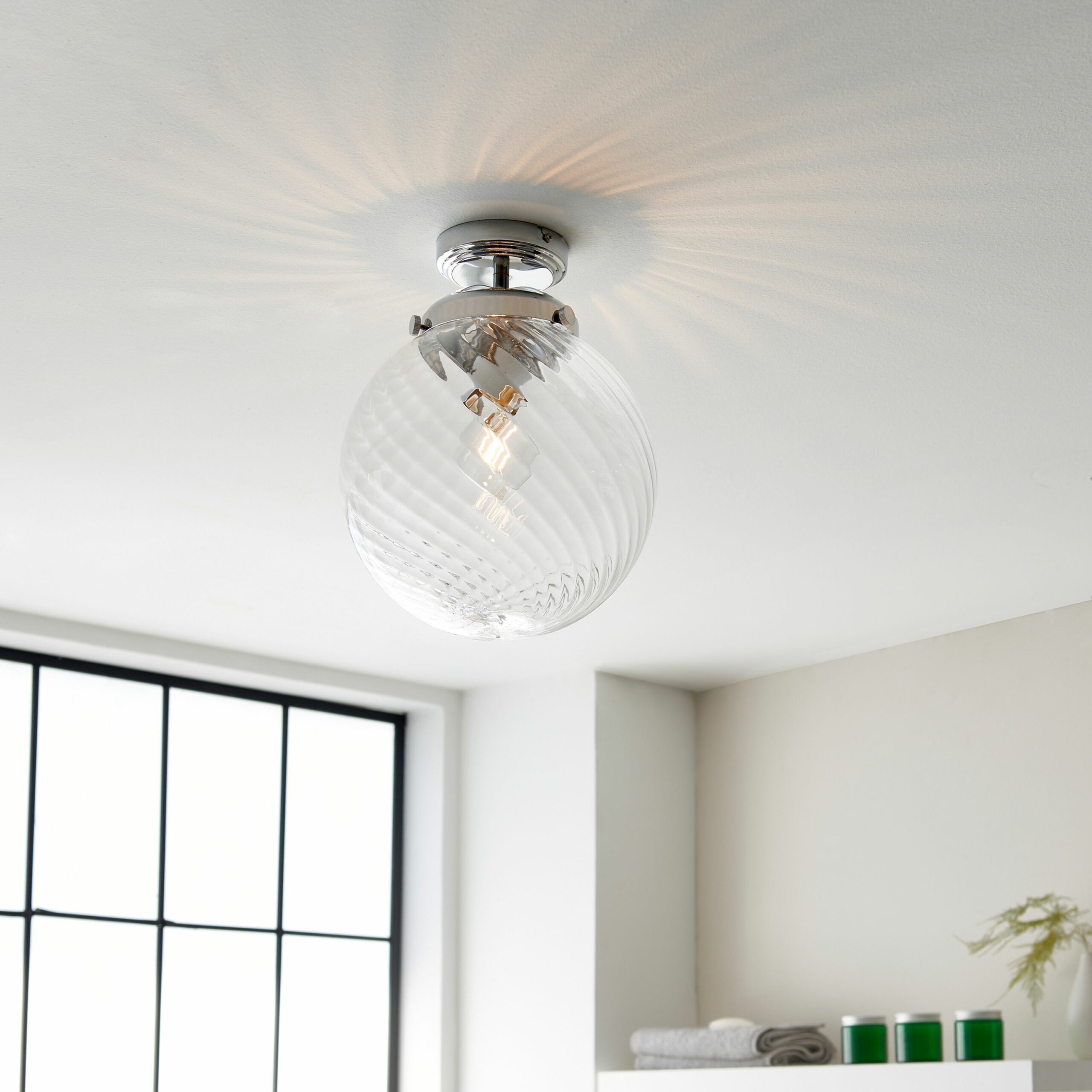 Milston Bathroom Ceiling Light | Chrome | Oak World