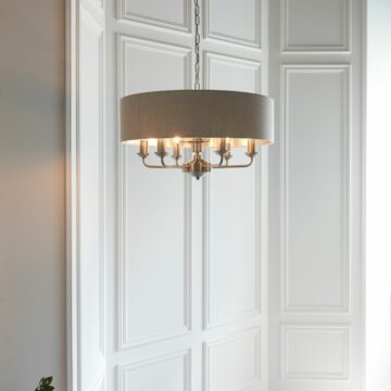 Highcere 6 Light Pendant | Chrome | Natural