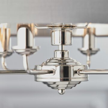 Silver Highcere 6 Light Pendant | Charcoal | Nickel