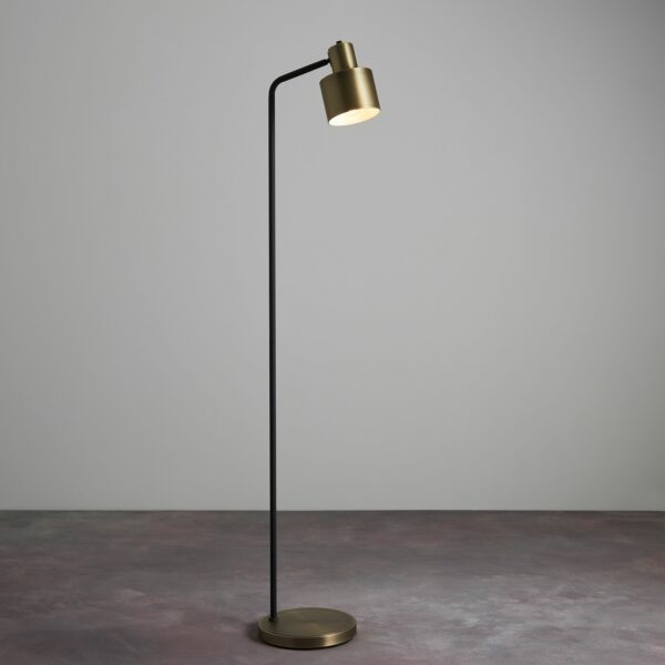 Mayfield Floor Lamp | Antique Brass and Matt Black