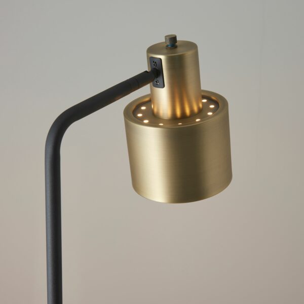 Mayfield Floor Lamp | Antique Brass and Matt Black