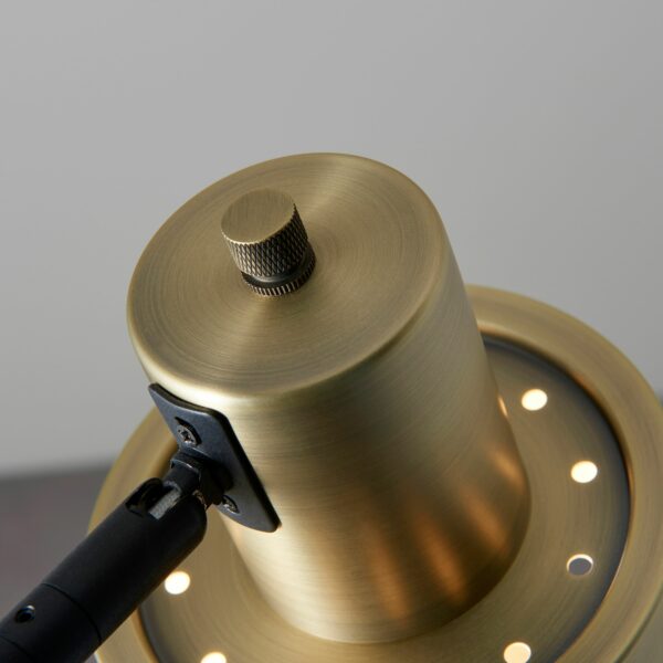 Mayfield Floor Lamp | Antique Brass and Matt Black