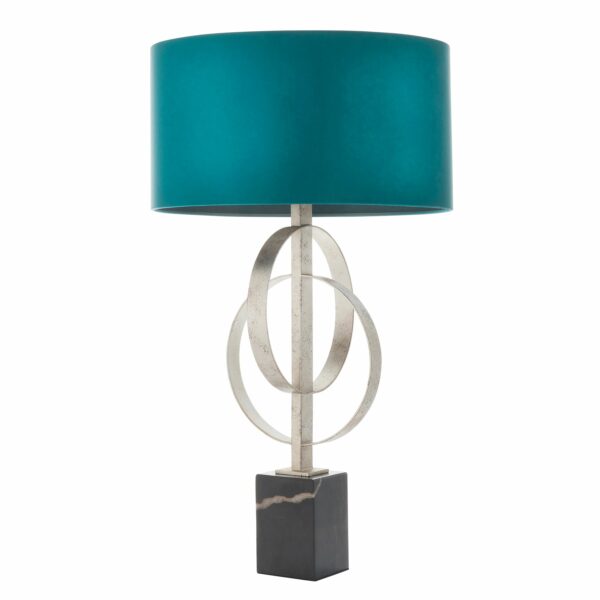 Cateline Table Lamp | Silver and Teal