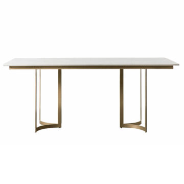 Everton Dining Table | Gold & White