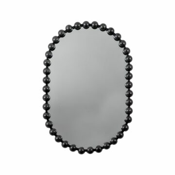 Ceretti Black Rounded Rectangle Mirror | Assembled