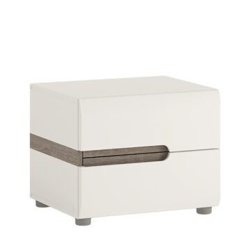 Chelsea White 2 Drawer Bedside Cabinet