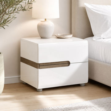 Chelsea White 2 Drawer Bedside Cabinet