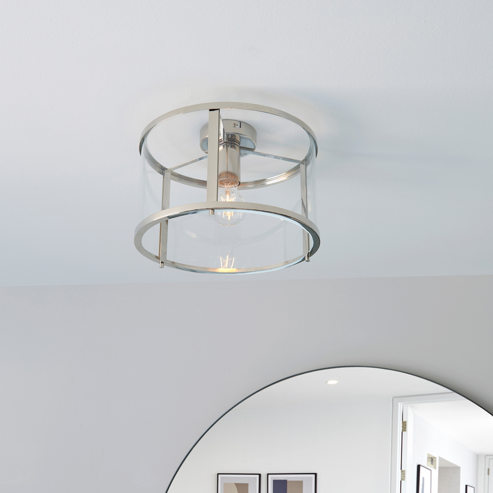 Silver Hopton Ceiling Light | Nickel