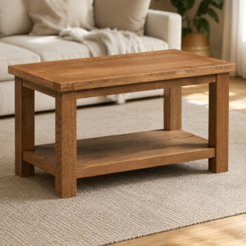 Wynyard Rustic Small Coffee Table With Shelf