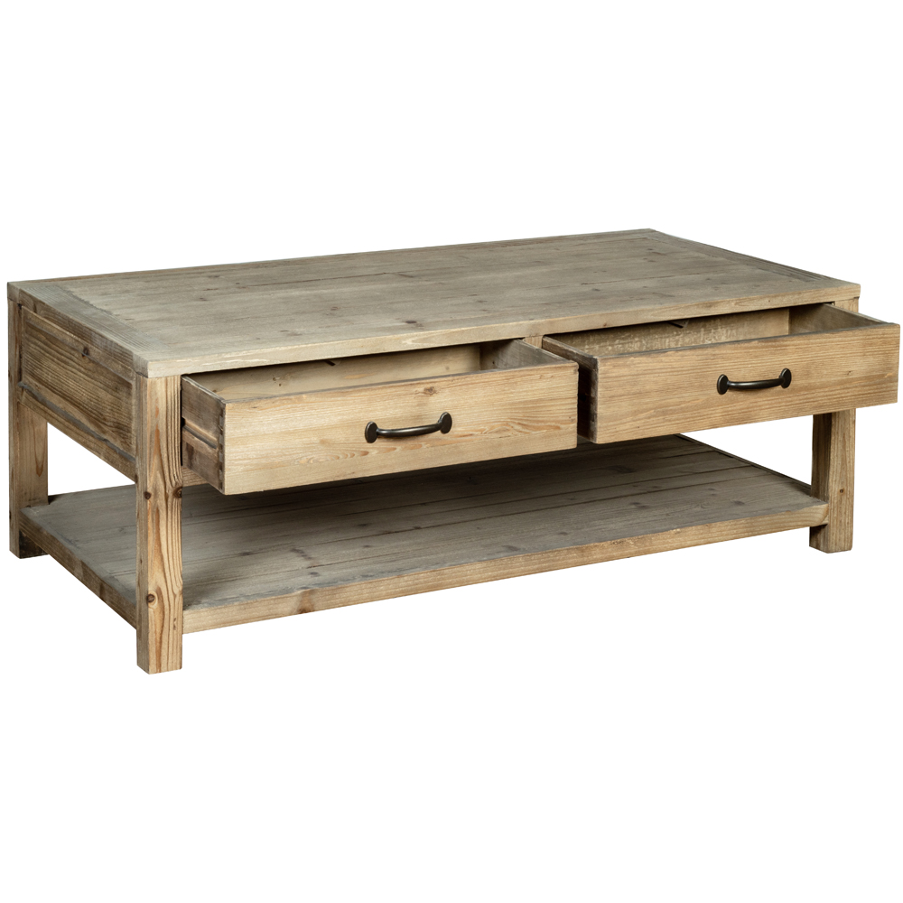 Chilton Coffee Table With 2 Drawers Oak World
