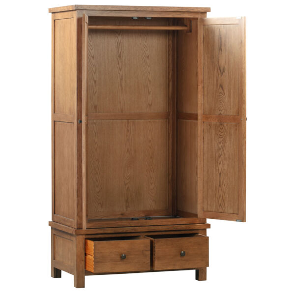 Wynyard Rustic Gents Wardrobe With 2 Drawers
