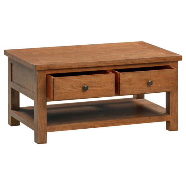 Wynyard Rustic Coffee Table With 2 Drawers | Clearance