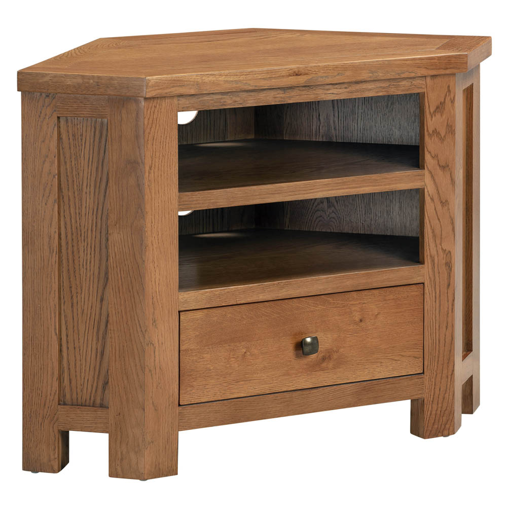 Wynyard Rustic Corner TV Unit Oak World