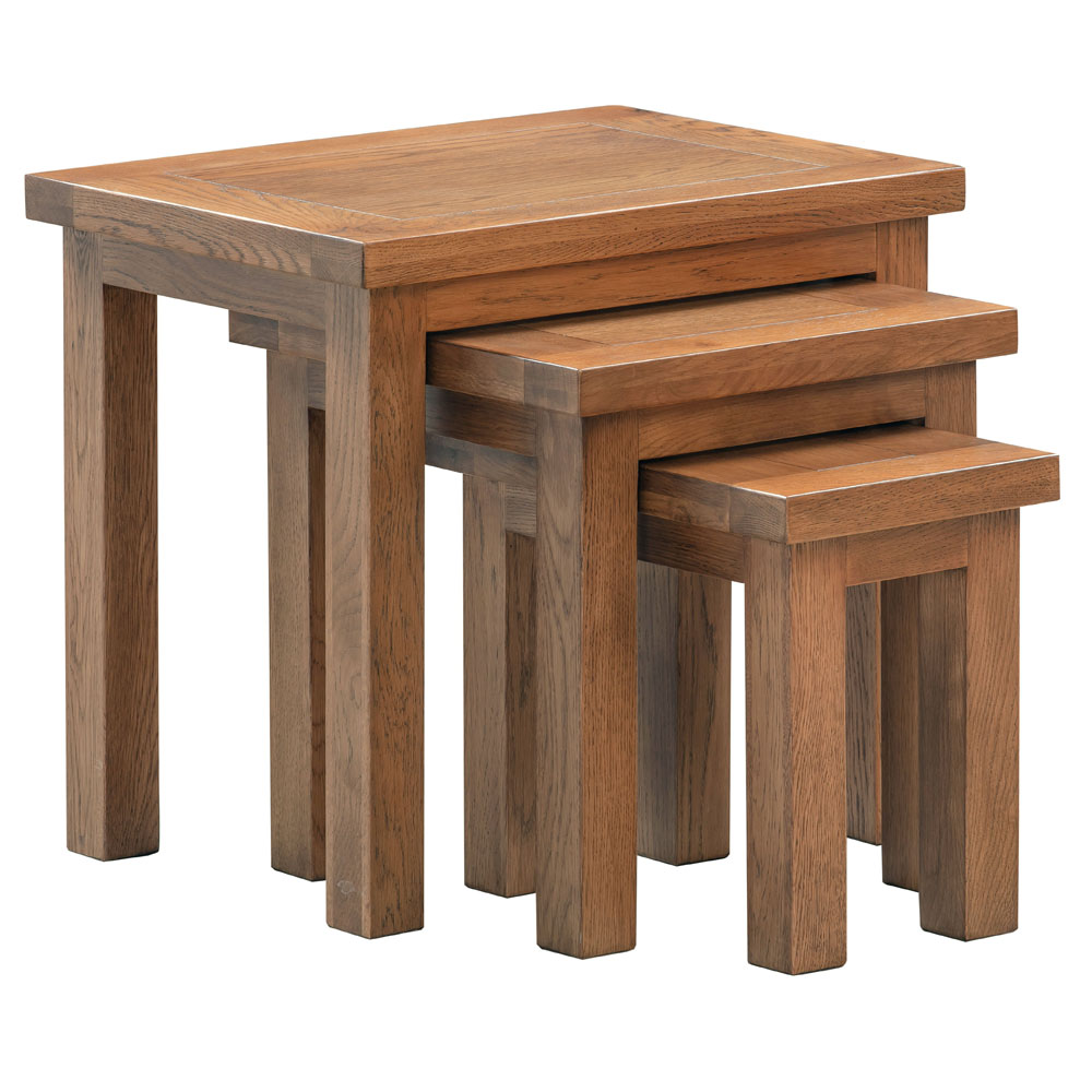 Nest of hot sale 3 oak tables
