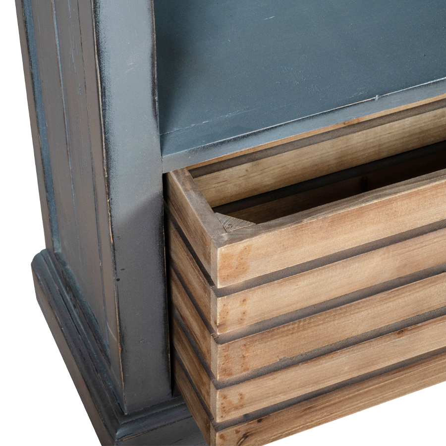 Aberdeen Blue Painted Bookcase with Crate Drawer Oak World