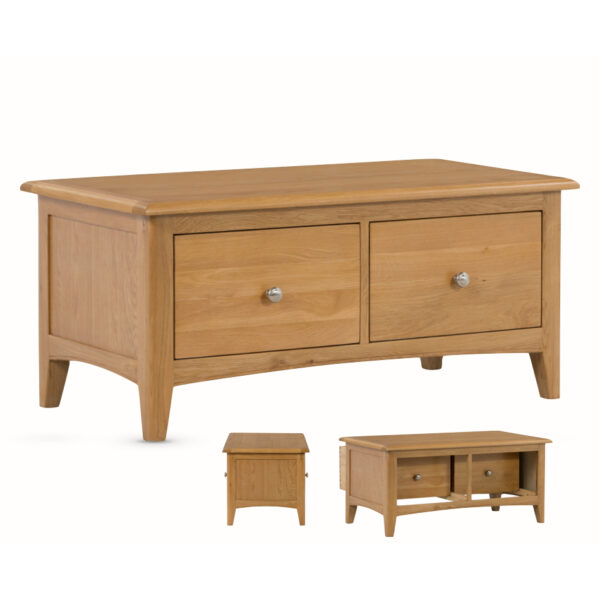 Tiree Oak 2 Drawer Coffee Table