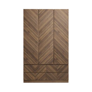 Phoenix 3 Door Wardrobe with Drawers | Royal Walnut Finish