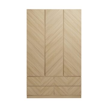 Phoenix 3 Door Wardrobe with Drawers | Euro Oak Finish