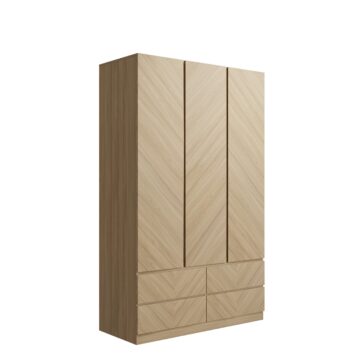 Phoenix 3 Door Wardrobe with Drawers | Euro Oak Finish
