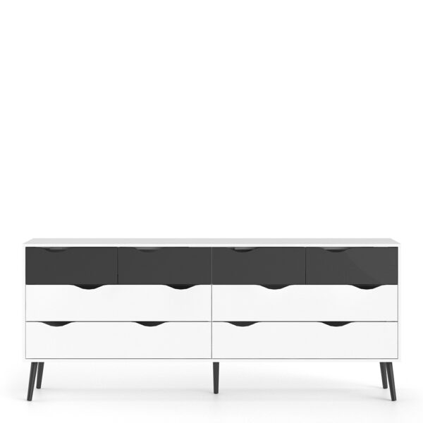 Oslo 2 Door 2 Drawer Wardrobe White and Oak Flat Pack Furniture