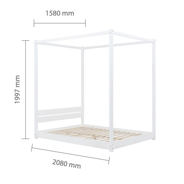 Darwin Four Poster King Bed | White