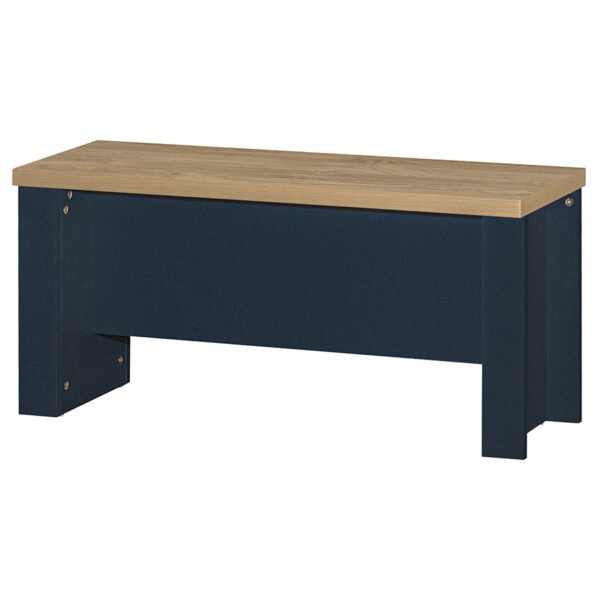 Cullercoats Blue Dining Table & Bench Set | Navy Blue & Oak
