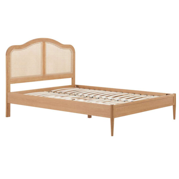 Leonie Double Rattan Bed | Oak