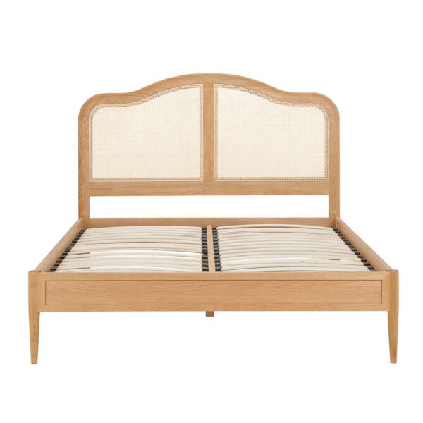 Leonie Double Rattan Bed | Oak
