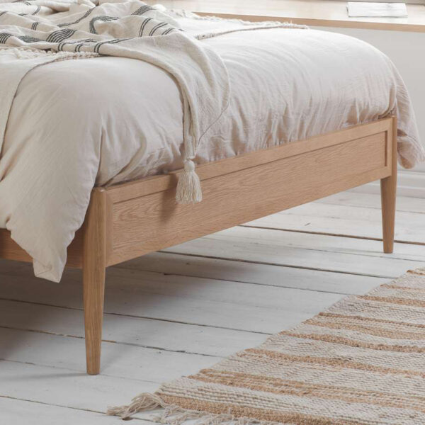 Leonie Double Rattan Bed | Oak