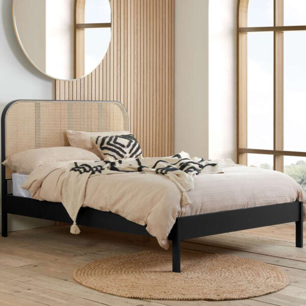 Margot Super King Rattan Bed | Black