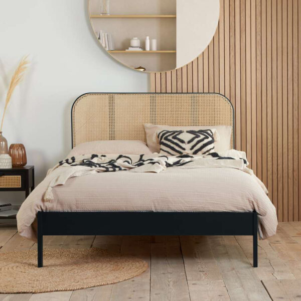 Margot King Rattan Bed | Black