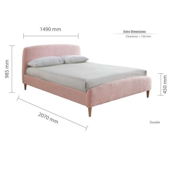 Otley Double Bed | Blush Pink