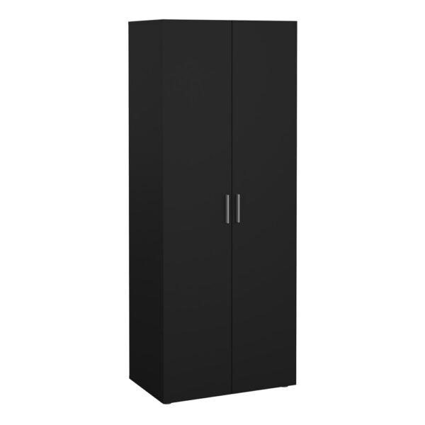 Rossi Wardrobe with 2 Doors | Black | Self Assembly