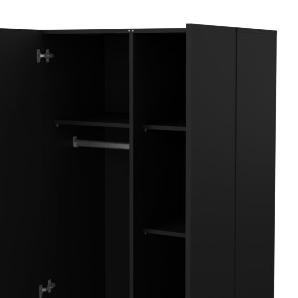 Rossi Wardrobe with 2 Doors | Black | Self Assembly