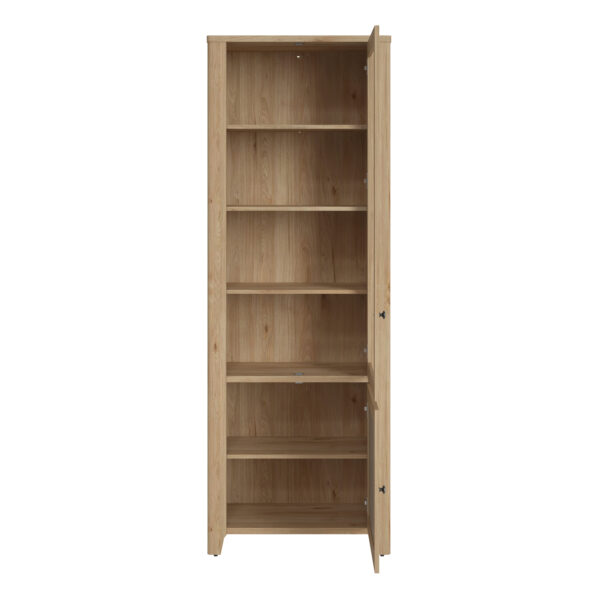 Spire 2 Door Display Cabinet | Oak & Rattan Effect | Self Assembly