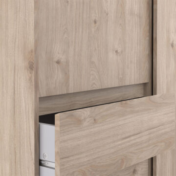 Moderno Sliding Door Wardrobe with Drawers | Oak Finish
