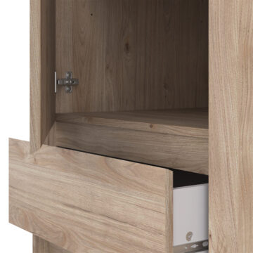 Moderno Sliding Door Wardrobe with Drawers | Oak Finish