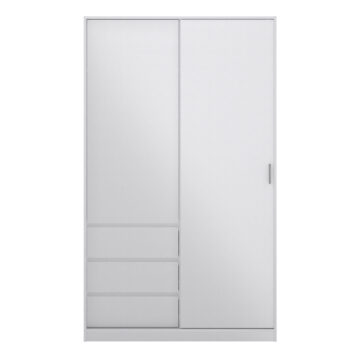 Moderno Wardrobe with 1 Sliding Door | White High Gloss