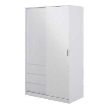 Moderno Wardrobe with 1 Sliding Door | White High Gloss