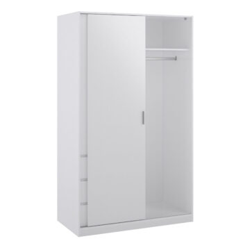Moderno Wardrobe with 1 Sliding Door | White High Gloss