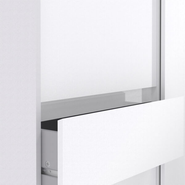 Moderno Wardrobe with 1 Sliding Door | White High Gloss | Self Assembly