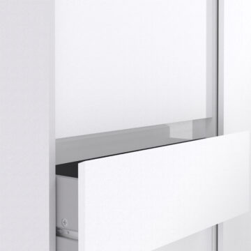Moderno Wardrobe with 1 Sliding Door | White High Gloss