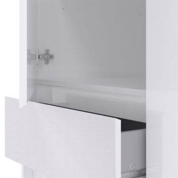Moderno Wardrobe with 1 Sliding Door | White High Gloss