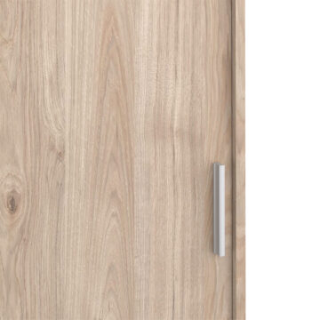 Moderno Sliding Door Wardrobe with Drawers | Hickory Oak Finish