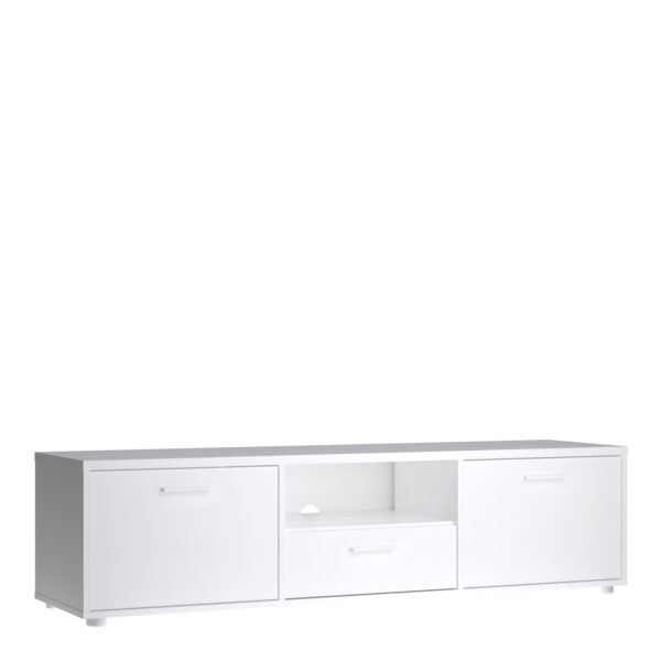 Media TV Unit with 2 Doors & 1 Drawer 147cm | White | Self Assembly