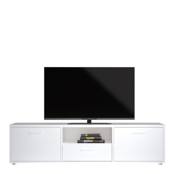 Media TV Unit with 2 Doors & 1 Drawer 147cm | White | Self Assembly